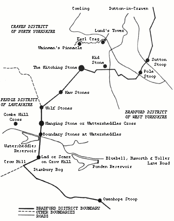 Map of Bradford District western boundary