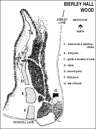 Sketch map of Bierley Hall Wood