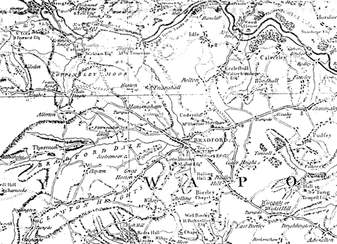 Bradford. From a map by Thomas Jefferys, 1752